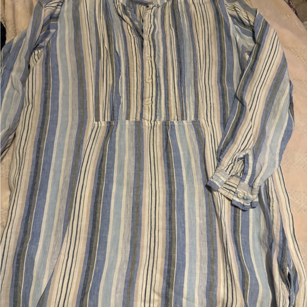 Pine Cone Hill Blue and White Striped Men's Shirt